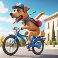 A Delivery Dog Riding a Bike