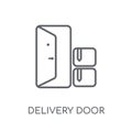 Delivery door linear icon. Modern outline Delivery door logo con
