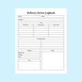 Delivery driver notebook KDP interior. Home delivery service information tracker and order record journal template. KDP interior