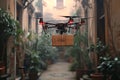 Delivery dron in the city, new technology concept