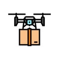 delivery drone color icon vector illustration