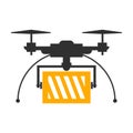 Delivery drone, fast shopping service - Royalty Free Stock Photo