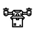 delivery drone line icon vector illustration