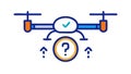 Delivery Drone with Question Mark, Logistics, vector design Generative AI Royalty Free Stock Photo