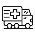 Delivery drugs van icon, outline style