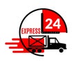 Delivery emblem. Express delivery banner vector illustration on a white background