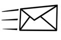 Delivery envelope express fast mail service doodle icon