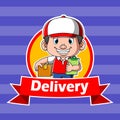 The delivery express logo inspiration with the courier