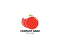 Delivery fast orange fruit logo template