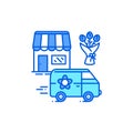 Delivery flower color line icon. Express shipping.