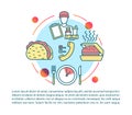 Delivery food service concept icon with text