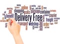 Delivery Free word cloud hand writing concept Royalty Free Stock Photo