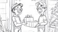 Happy Boys Exchanging Gift Boxes Royalty Free Stock Photo