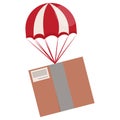 Delivery of goods, cargo, boxes by air. Vector image Royalty Free Stock Photo