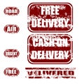 Delivery grunge stamp set Royalty Free Stock Photo