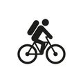 Delivery icon. Cyclist. Simple vector illustration on a white background