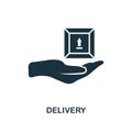 Delivery icon. Monochrome style design from logistics delivery icon collection. UI. Pixel perfect simple pictogram delivery icon. Royalty Free Stock Photo