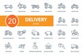 Delivery icon set. Collection of simple elements such as the food delivery, sushi, burger delivery, drug delivery