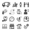 Delivery icon set Shopping Courier Package Express logistics