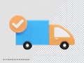 Delivery icon vector illustration element 3d rendering transparent eps Royalty Free Stock Photo