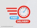 Delivery icon vector illustration element 3d rendering transparent eps Royalty Free Stock Photo