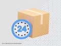 Delivery icon vector illustration element 3d rendering transparent eps Royalty Free Stock Photo