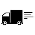 Delivery icon vector silhouette shipping truck isolated on white background illustration Royalty Free Stock Photo