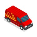 Delivery isometric 3d van car truck cargo