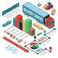 Delivery Isometric Infographics Royalty Free Stock Photo