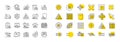 Delivery line icons. Return package, logistic service and delivery date set. Design elements. Vector