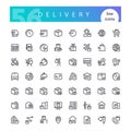 Delivery Line Icons Set