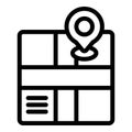 Delivery location icon outline vector. Client shipment address