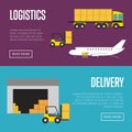 Delivery and logistics banner set Royalty Free Stock Photo