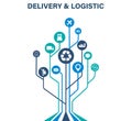 Delivery and Logistics concept. Express Delivery. Web icon set. Logistic, service, shipping, distribution, transport