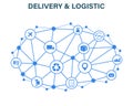 Delivery and Logistics concept. Express Delivery. Web icon set. Logistic, service, shipping, distribution, transport