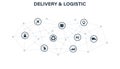 Delivery and Logistics concept. Express Delivery. Web icon set. Logistic, service, shipping, distribution, transport