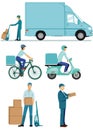 Delivery logistics, delivery couriers. Suppliers Royalty Free Stock Photo