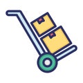 Delivery, logistics, delivery service, trolley fully editable vector icon