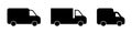 Delivery lorry. Shipping van icons set. Courier transport. Lorry icons set. Delivery symbol in glyph Royalty Free Stock Photo