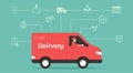 Delivery of goods concept, man drives van service