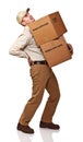 Delivery man with back pain Royalty Free Stock Photo