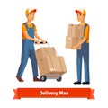 Delivery man with boxes