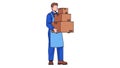 Delivery man carrying stack of boxes Royalty Free Stock Photo