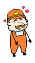Delivery Man Cartoon Drooling in Love Royalty Free Stock Photo