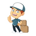 Delivery Man giving thumb up Royalty Free Stock Photo