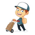 Delivery Man holding trolley