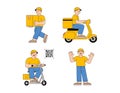 Delivery Man Character Set for Courier and Shipping Services Royalty Free Stock Photo