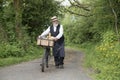 1940 delivery man on a country road Royalty Free Stock Photo
