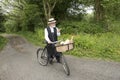 1940 delivery man on a country road Royalty Free Stock Photo