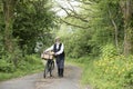 1940 delivery man on a country road Royalty Free Stock Photo